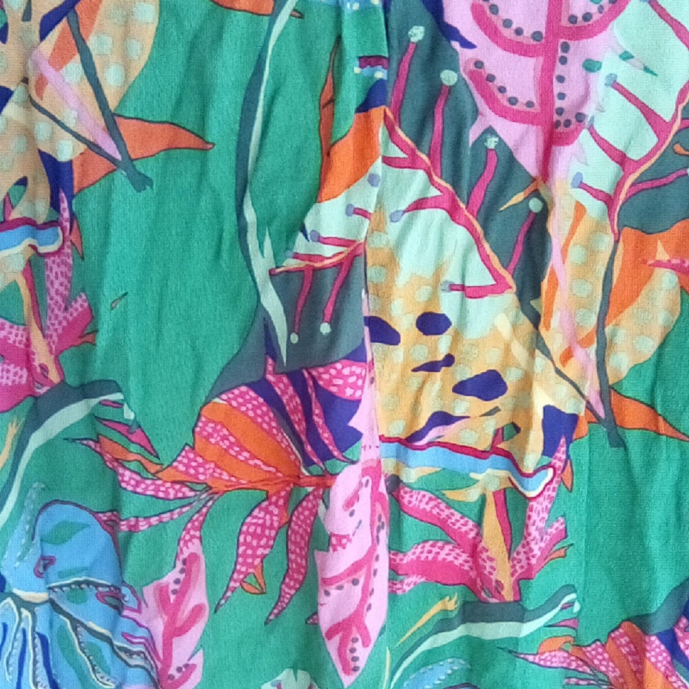 Karlie Green Multicolor Tropical Print Blouse - Picture 8 of 10